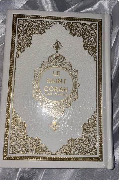 Coran blanc en imitation cuir traduction arabe - Français